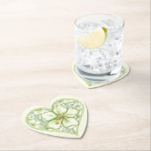 Hibiscus & kant WIT Kartonnen Onderzetters (Insitu)