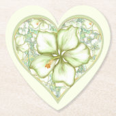 Hibiscus & kant WIT Kartonnen Onderzetters (Voorkant)