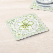 Hibiscus & kant WIT Kartonnen Onderzetters (Gebogen)