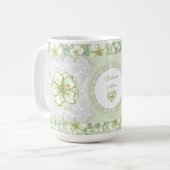 Hibiscus & kant WIT Koffiemok (Voorkant links)