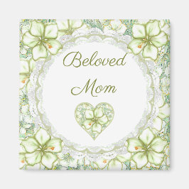 Hibiscus & kant WIT Magneet