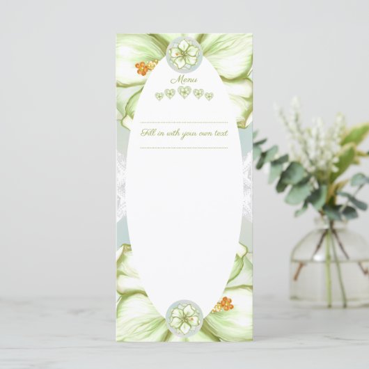 Hibiscus & kant WIT Menu (Staand voorkant)