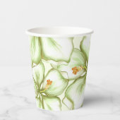 Hibiscus & kant WIT Papieren Bekers (Voorkant)