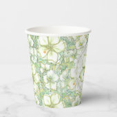 Hibiscus & kant WIT Papieren Bekers (Voorkant)