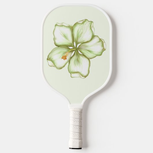 Hibiscus & kant WIT Pickleball Paddle (Achterkant)