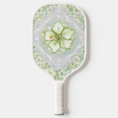Hibiscus & kant WIT Pickleball Paddle (Voorkant)