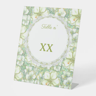 Hibiscus & kant WIT Reclamebord Met Voetstuk