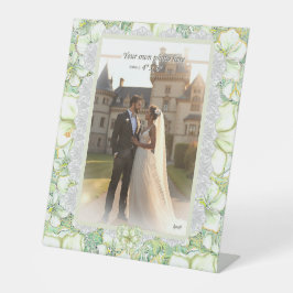 Hibiscus & kant WIT Reclamebord Met Voetstuk