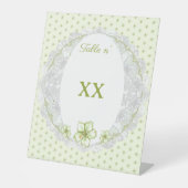 Hibiscus & kant WIT Reclamebord Met Voetstuk (Voorkant)