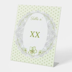 Hibiscus & kant WIT Reclamebord Met Voetstuk