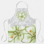 Hibiscus & kant WIT Schort (Voorkant)