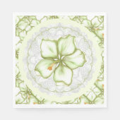 Hibiscus & kant WIT Servet (Voorkant)