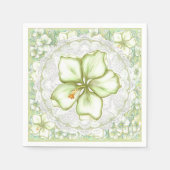 Hibiscus & kant WIT Servet (Voorkant)