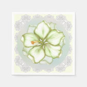 Hibiscus & kant WIT Servet (Voorkant)