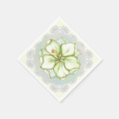 Hibiscus & kant WIT Servet (Hoek)