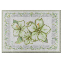 Hibiscus & kant WIT Snijplank