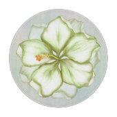 Hibiscus & kant WIT Snijplank (Voorkant)