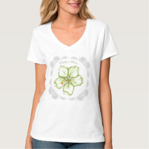 Hibiscus & kant WIT T-shirt