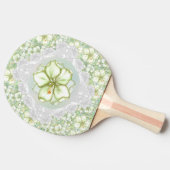 Hibiscus & kant WIT Tafeltennisbatje (Zijkant)