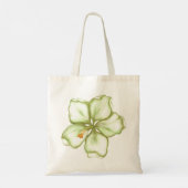 Hibiscus & kant WIT Tote Bag (Achterkant)