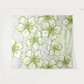 Hibiscus & kant WIT Wandkleed (Voorkant (horizontaal))