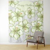 Hibiscus & kant WIT Wandkleed (In situ)