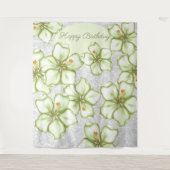 Hibiscus & kant WIT Wandkleed (Voorkant)