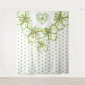 Hibiscus & kant WIT Wandkleed (Voorkant)