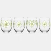 Hibiscus & kant WIT Wijnglas Zonder Voet (Links)