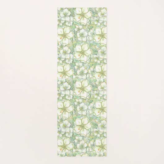 Hibiscus & kant WIT Yogamat (Achterkant)