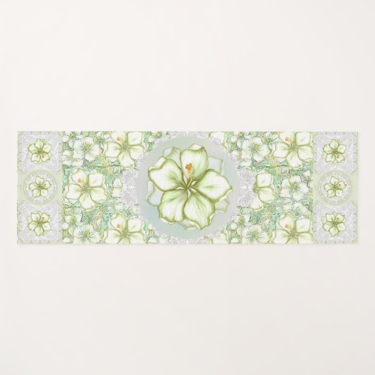 Hibiscus & kant WIT Yogamat (Voorkant (horizontaal))