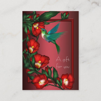 Hibiscus Kolibrie Cadeaubon Cadeaukaarten Kortingskaartje