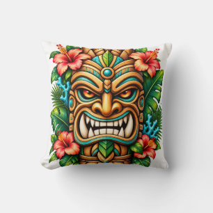 Hibiscus Kroon Tiki Beschermer 16in Worp Kussen