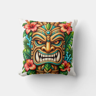 Hibiscus Kroon Tiki Beschermer 16in Worp Kussen