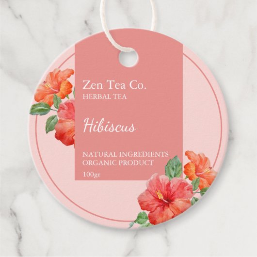 Hibiscus kruidenthee zakelijk Label (Voorkant)