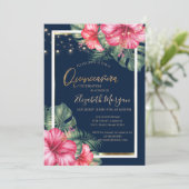 Hibiscus, lammeren, hout, Lijst Quinceanera Kaart (Staand voorkant)