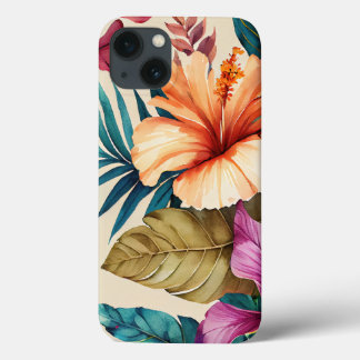 Hibiscus Leaf Waterverf Illustration Hoesje-Mate Case-Mate iPhone Case