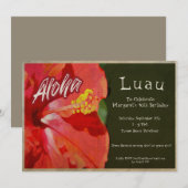 Hibiscus Luau-batentertijd uitnodiging (Voorkant / Achterkant)