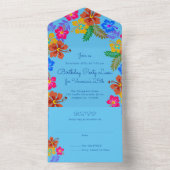 Hibiscus Luau Birthday viering all in one Inv All In One Uitnodiging (Binnen)