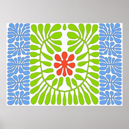Hibiscus, Matisse Homage Leaf 2 Poster (Voorkant)