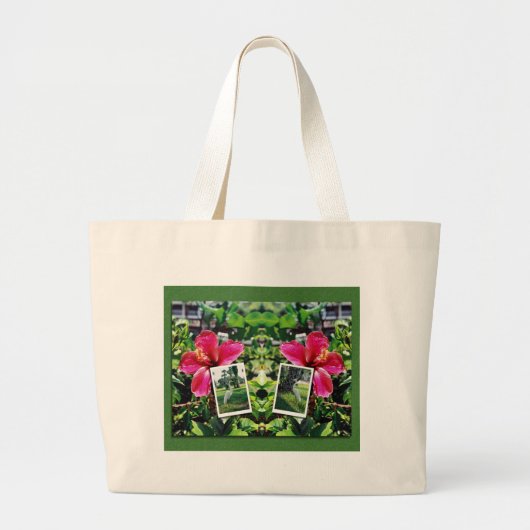 Hibiscus met Egrets Grote Tote Bag (Voorkant)
