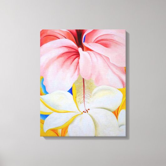 Hibiscus met Plumeria Canvas Afdruk (Voorkant)