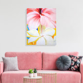 Hibiscus met Plumeria Canvas Afdruk (Insitu (Woonkamer))