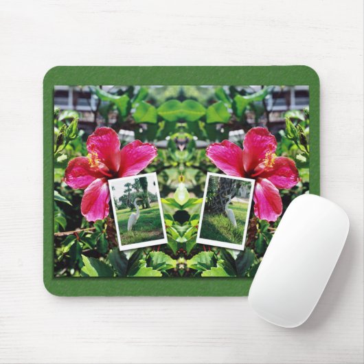 Hibiscus met Zilverreigers Muismat (Met muis)