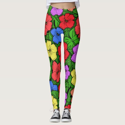 Hibiscus & Monstera #4 Leggings (Voorkant)