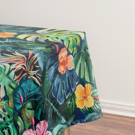Hibiscus Monstera-Oerwoud Tafelkleed (Voorbeeld)