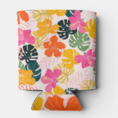 Hibiscus & Monstera: Tropische levendigheid Blikjeskoeler (Achterkant)