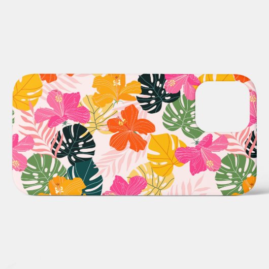 Hibiscus & Monstera: Tropische levendigheid Case-Mate iPhone Case (Achterkant (horizontaal))