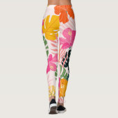 Hibiscus & Monstera: Tropische levendigheid Leggings (Achterkant)