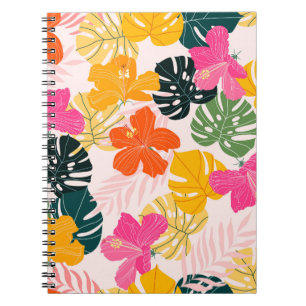 Hibiscus & Monstera: Tropische levendigheid Notitieboek